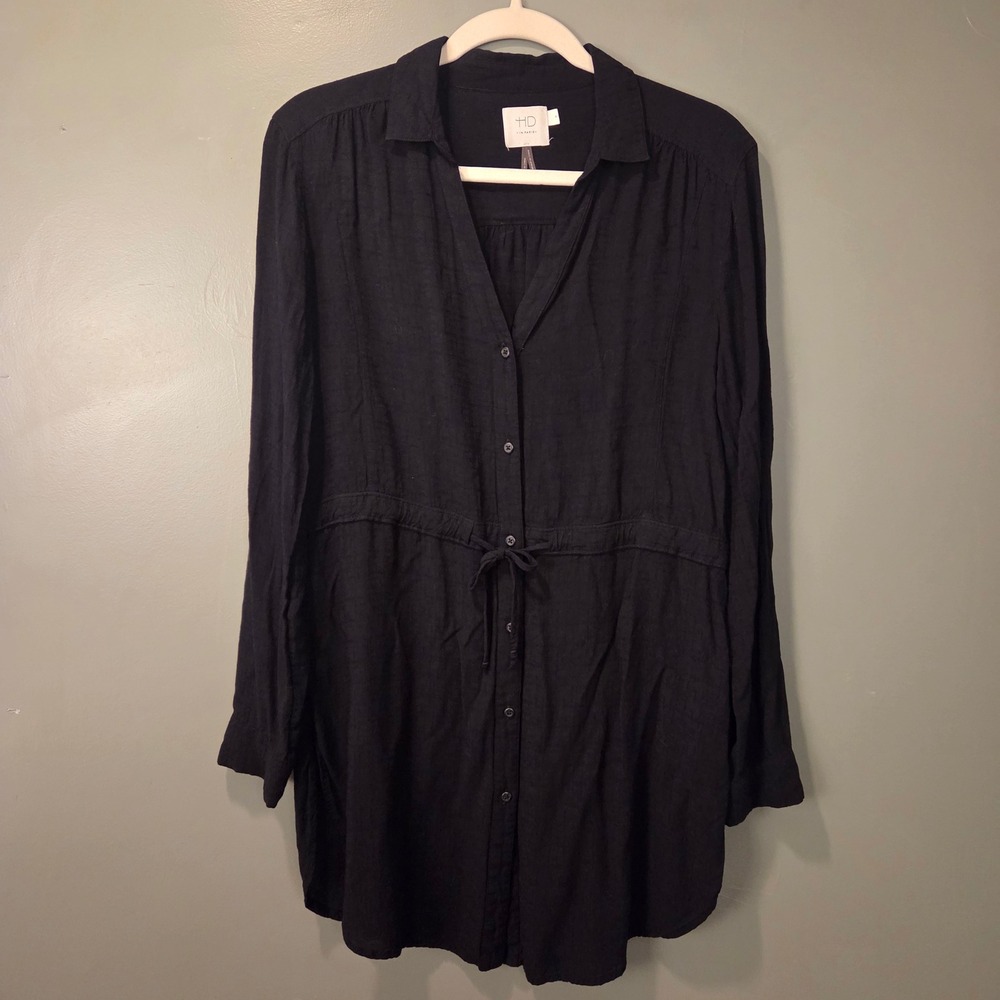 Anthropologie HD in Paris Carmina Shirt Dress Size M Long Sleeve Button Up Tunic